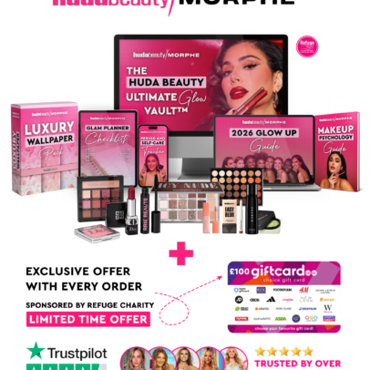Huda Beauty Ultimate Glow Vault™ + €100 Gift Card (Limited Edition) – Supporting Refuge